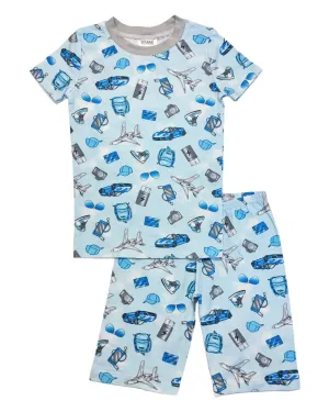 esme- Blue Jetset Short Sleeve Set