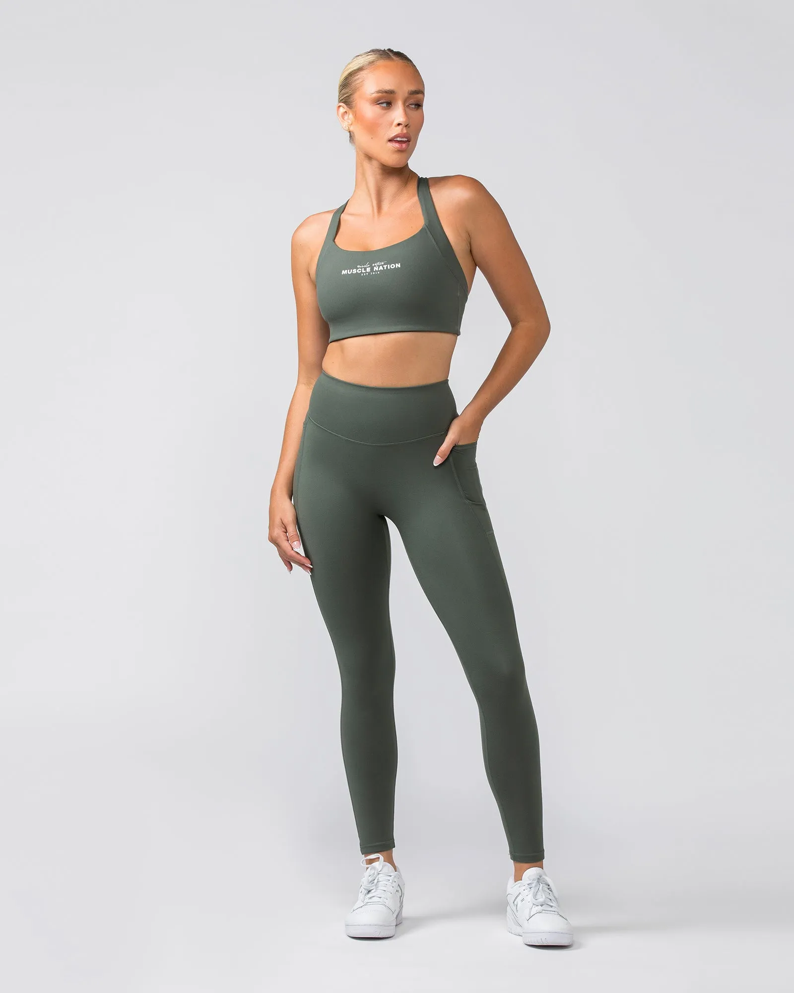 Everyday Pocket Ankle Length Leggings - Eucalyptus