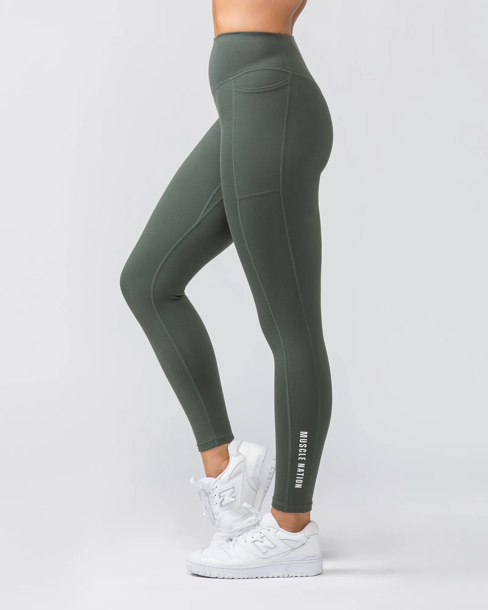 Everyday Pocket Ankle Length Leggings - Eucalyptus