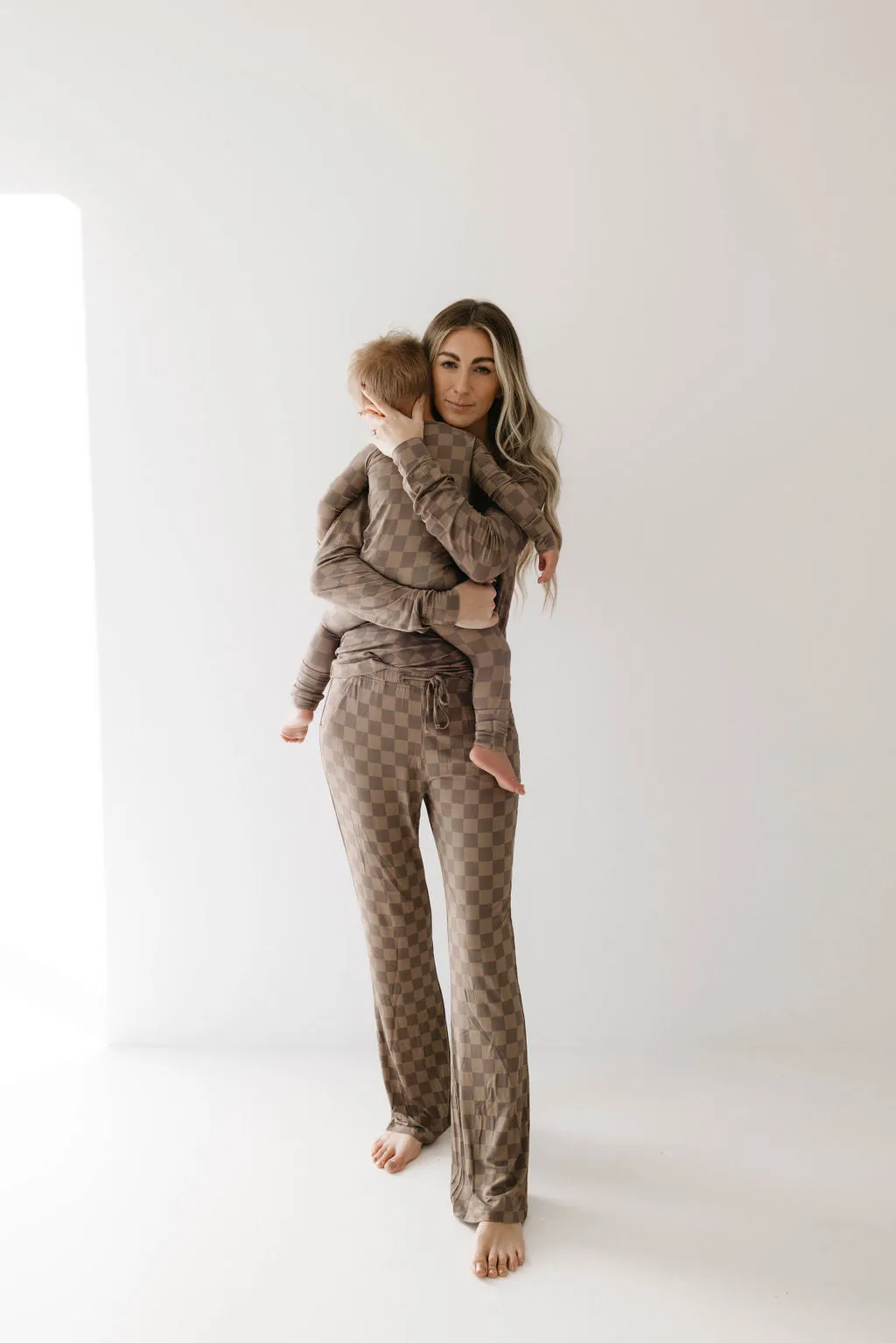 Faded Brown Checkerboard | Women's Bamboo Pajamas