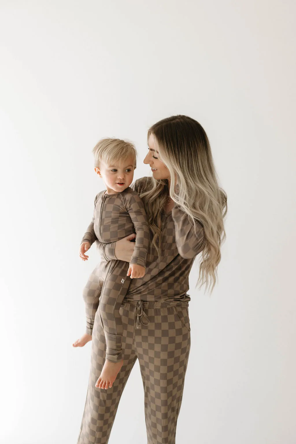 Faded Brown Checkerboard | Women's Bamboo Pajamas