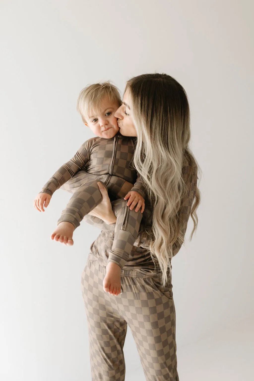 Faded Brown Checkerboard | Women's Bamboo Pajamas