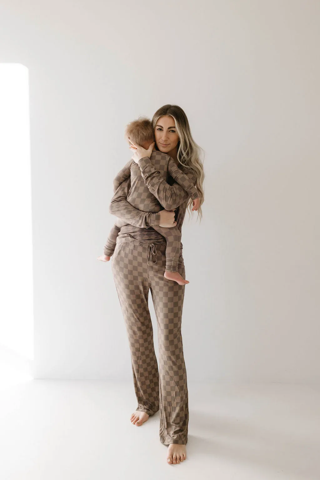 Faded Brown Checkerboard | Women's Bamboo Pajamas