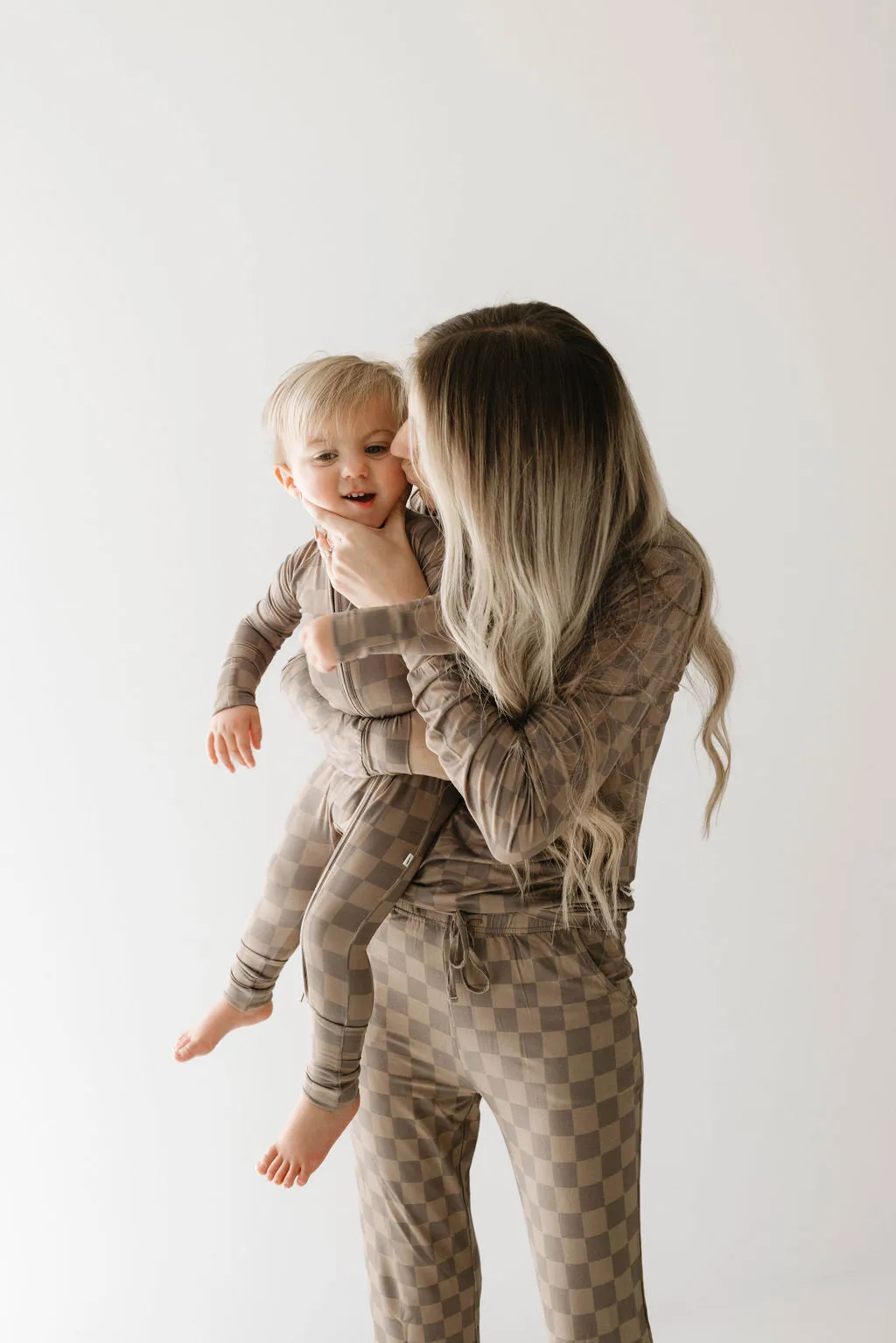 Faded Brown Checkerboard | Women's Bamboo Pajamas