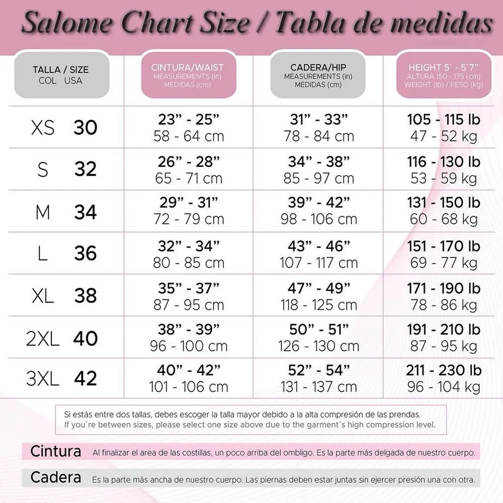Faja Salome 0413 High back Body Shaper compression Panty- High Compression Line