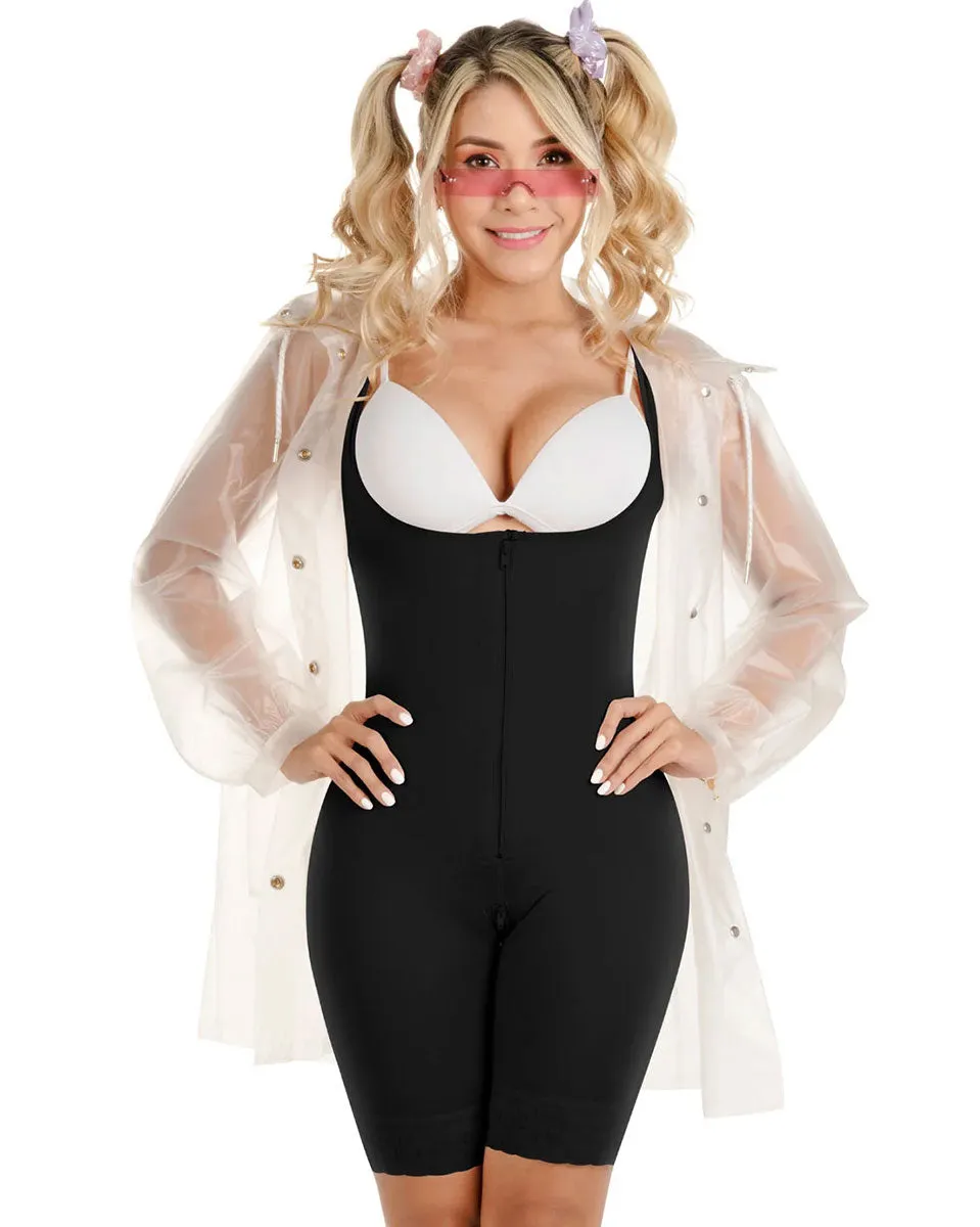 Fajas Sonryse Colombian Mid-Thigh Open Bust Shapewear Post Surgery and Daily Use