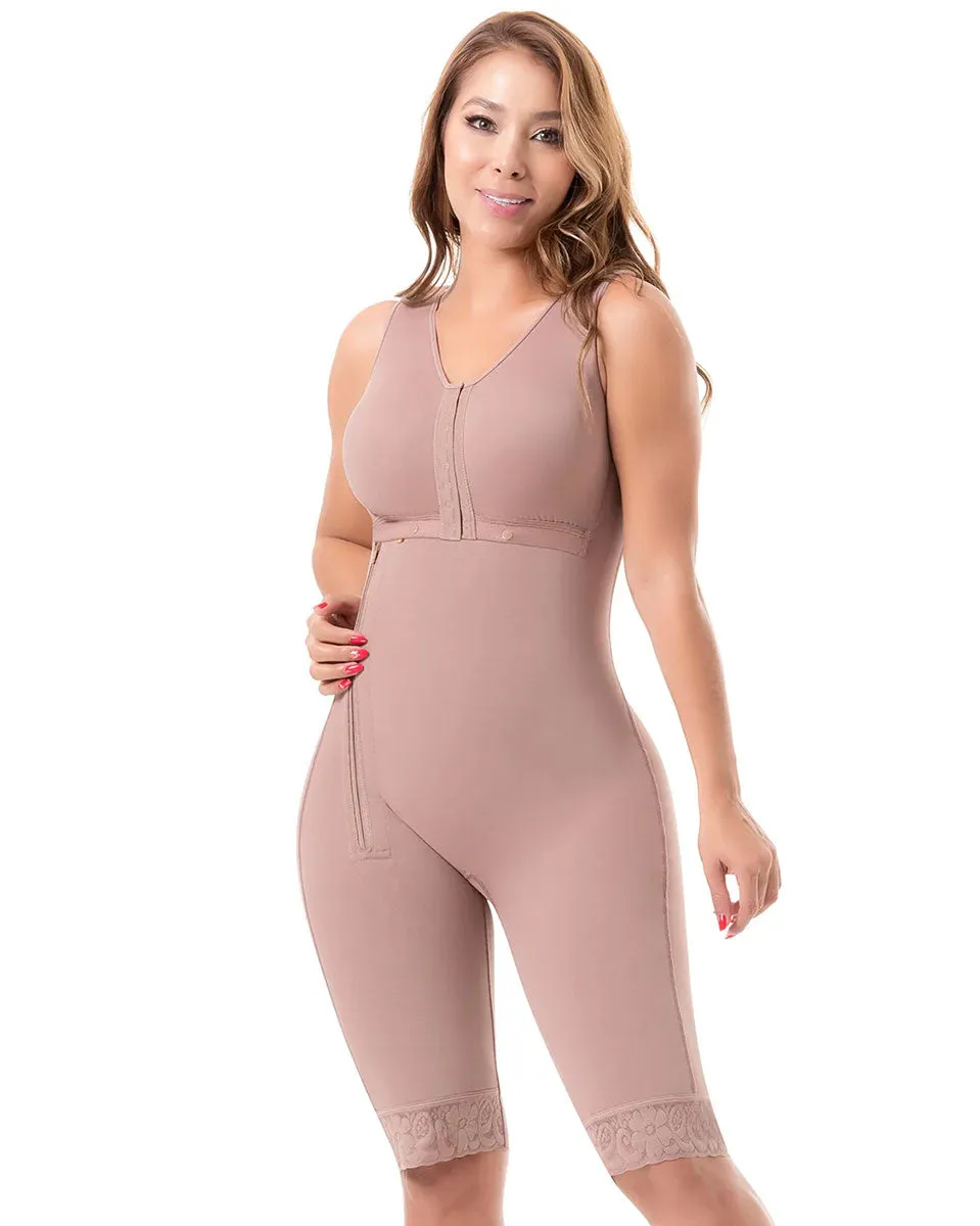 Fajas Sonryse Colombian Shapewear Knee Lenght with Built-in bra & High Back Post Surgery and Postpartum Use