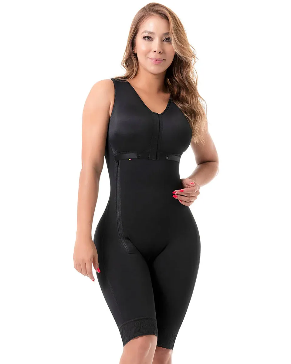 Fajas Sonryse Colombian Shapewear Knee Lenght with Built-in bra & High Back Post Surgery and Postpartum Use