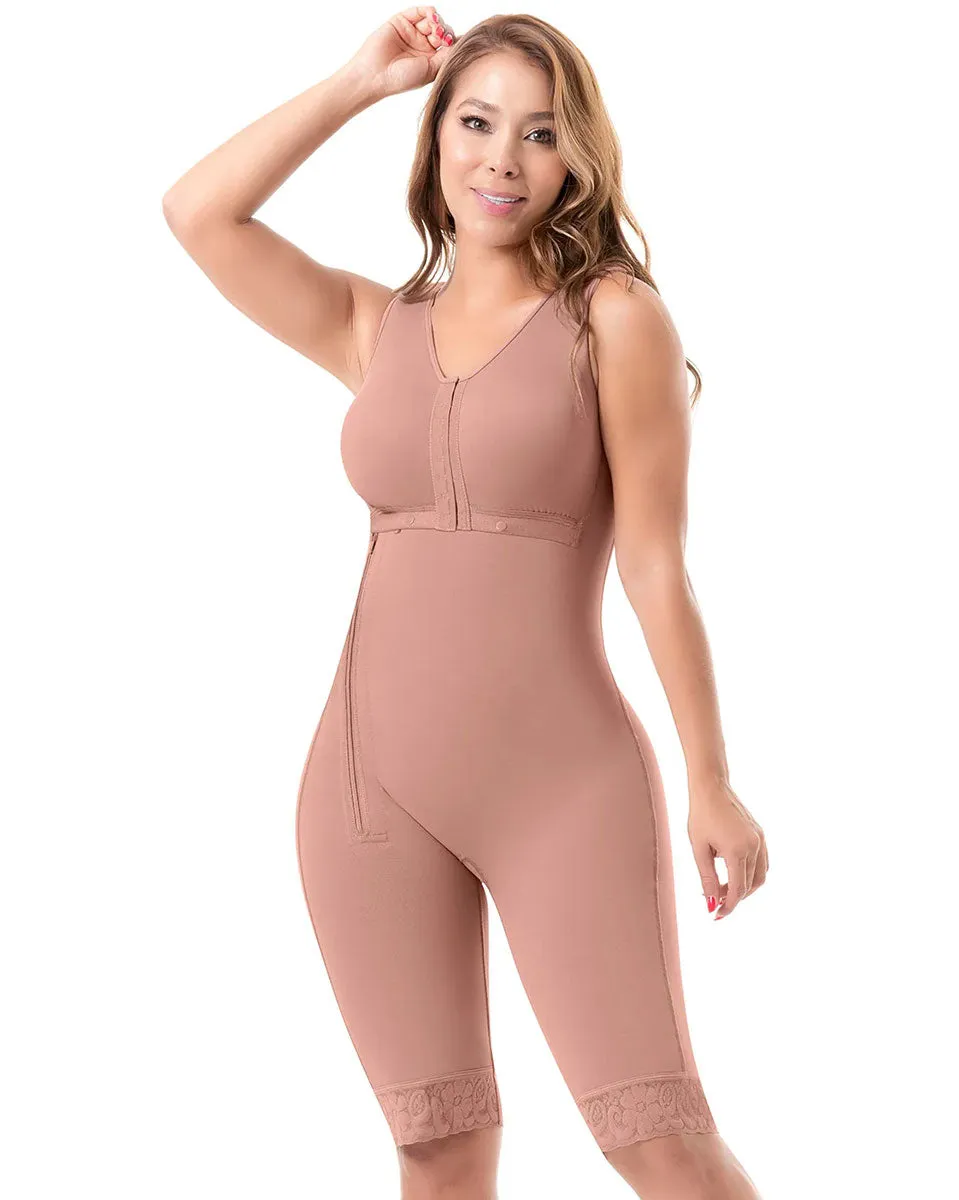 Fajas Sonryse Colombian Shapewear Knee Lenght with Built-in bra & High Back Post Surgery and Postpartum Use