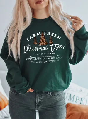 Farm Fresh Christmas Trees Women's Crewneck Sweatshirt