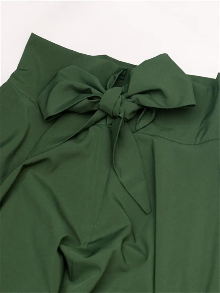 Fashion Elegant Bowknot Pleated A-Line Skirt