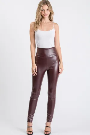 FAUX LEATHER HIGH WAIST LEGGINGS |black| burgundy|