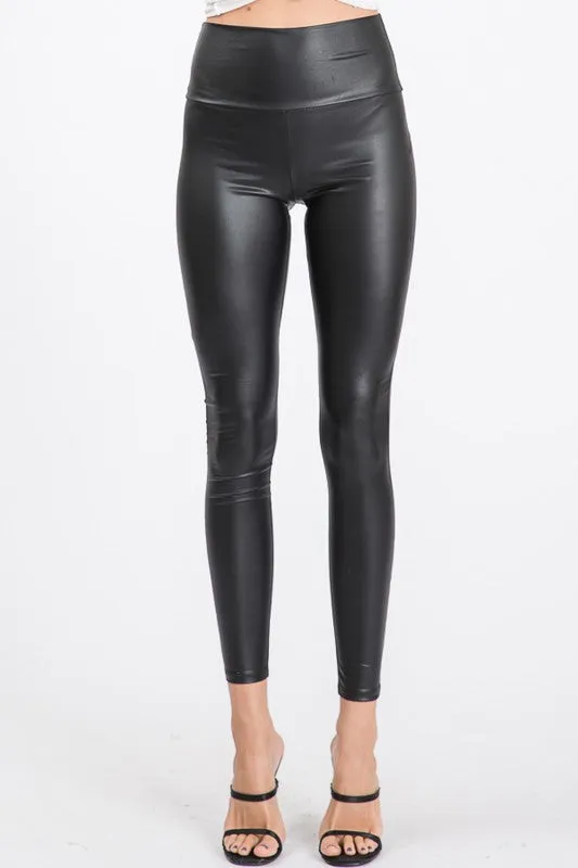 FAUX LEATHER HIGH WAIST LEGGINGS |black| burgundy|