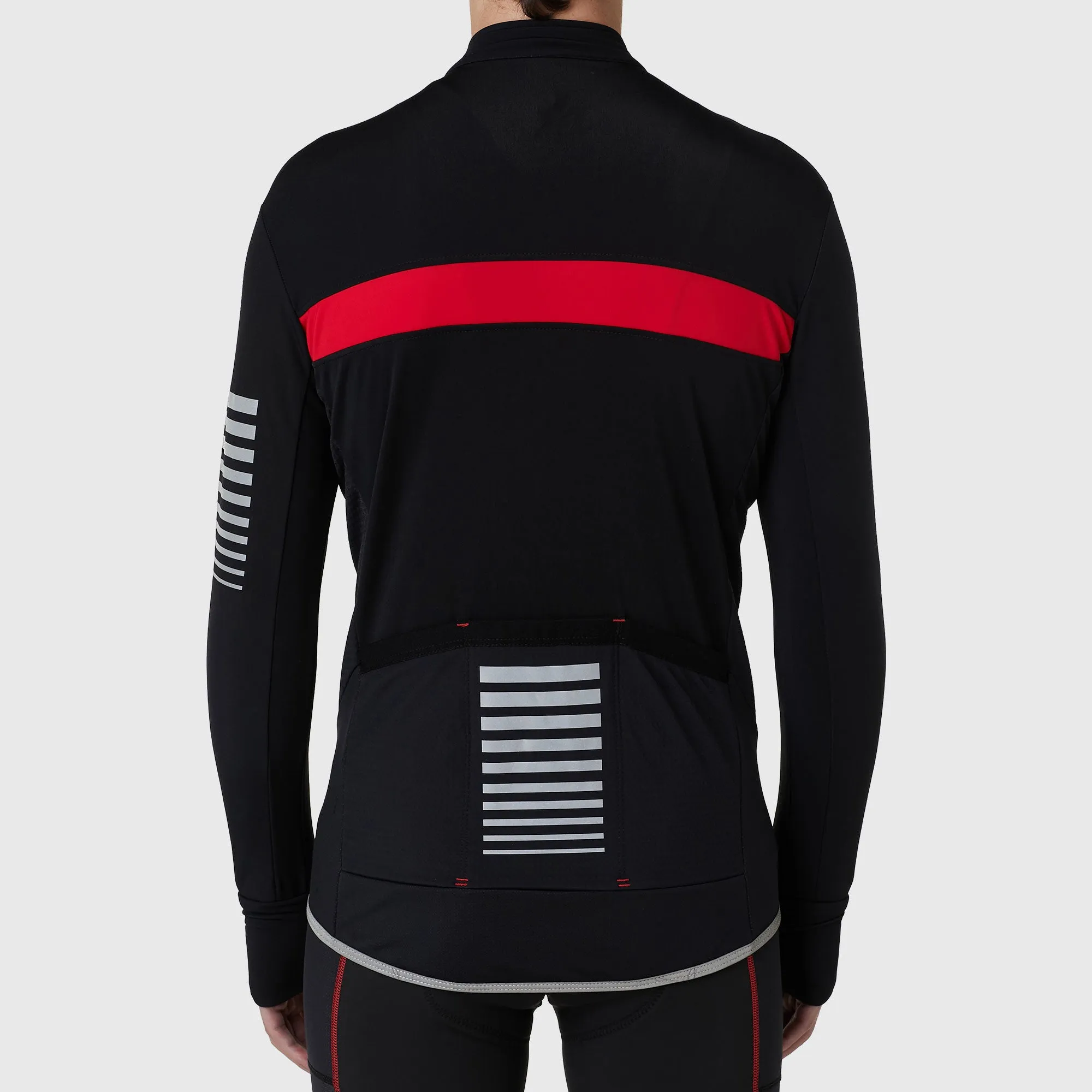 Fdx All Day Men's & Boy's Red Thermal Roubaix Long Sleeve Cycling Jersey
