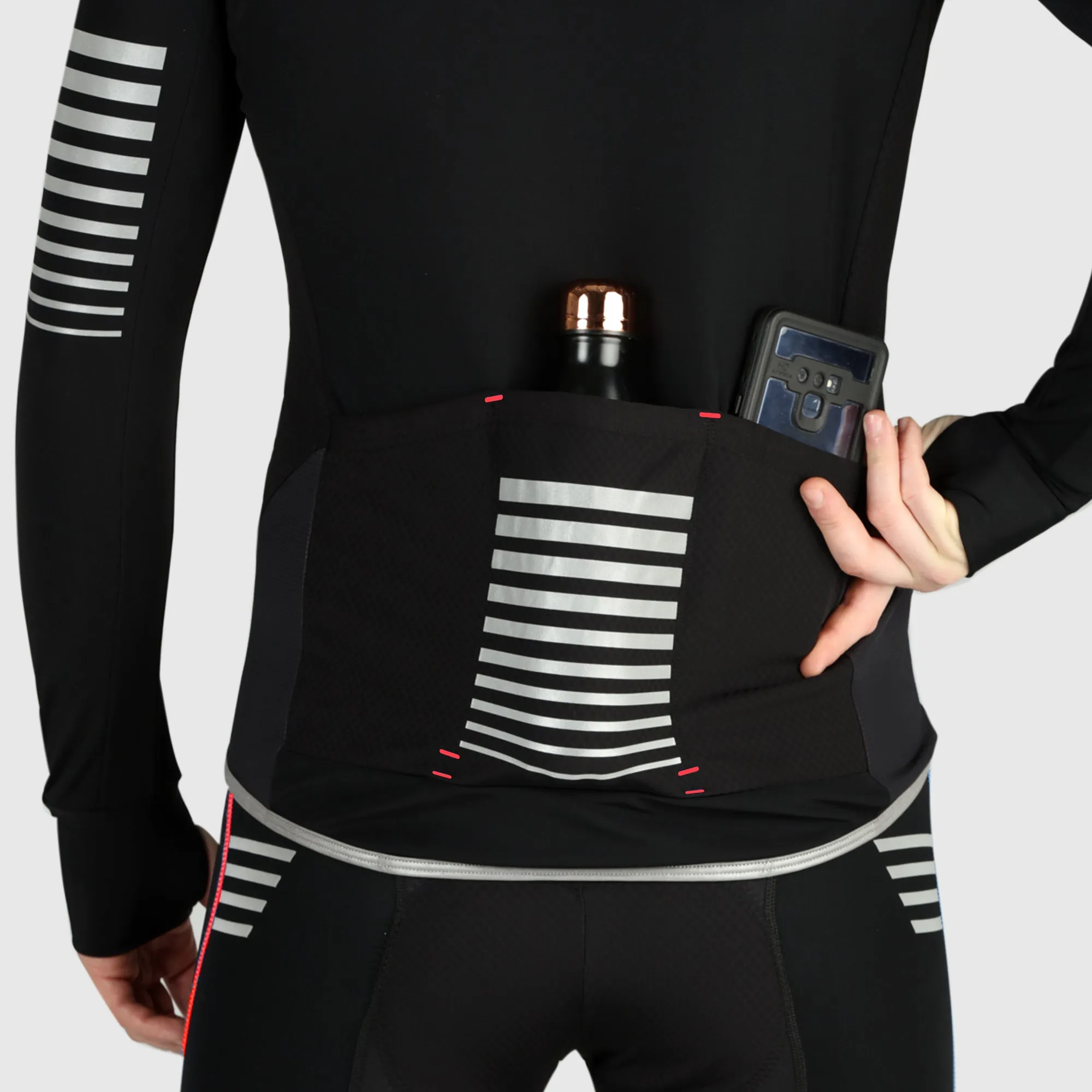 Fdx All Day Men's & Boy's Red Thermal Roubaix Long Sleeve Cycling Jersey