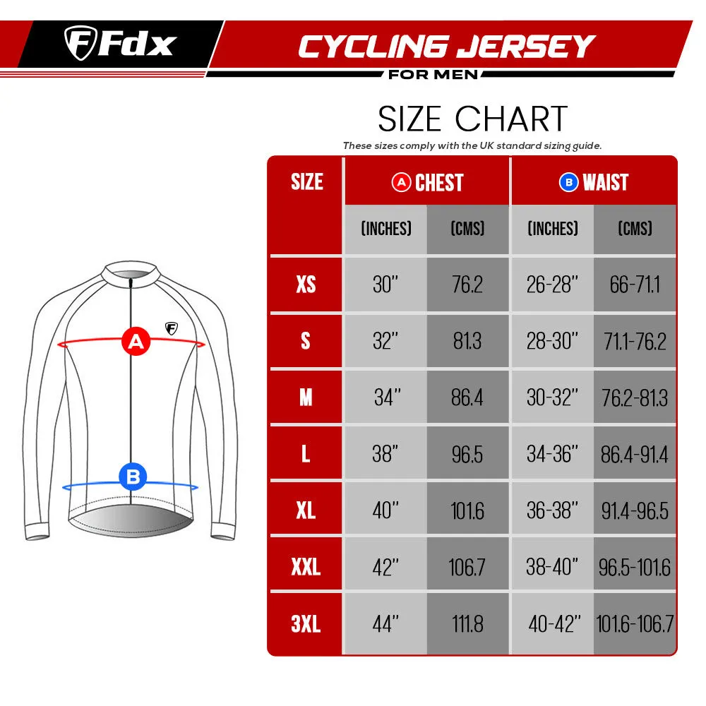 Fdx All Day Men's & Boy's Red Thermal Roubaix Long Sleeve Cycling Jersey