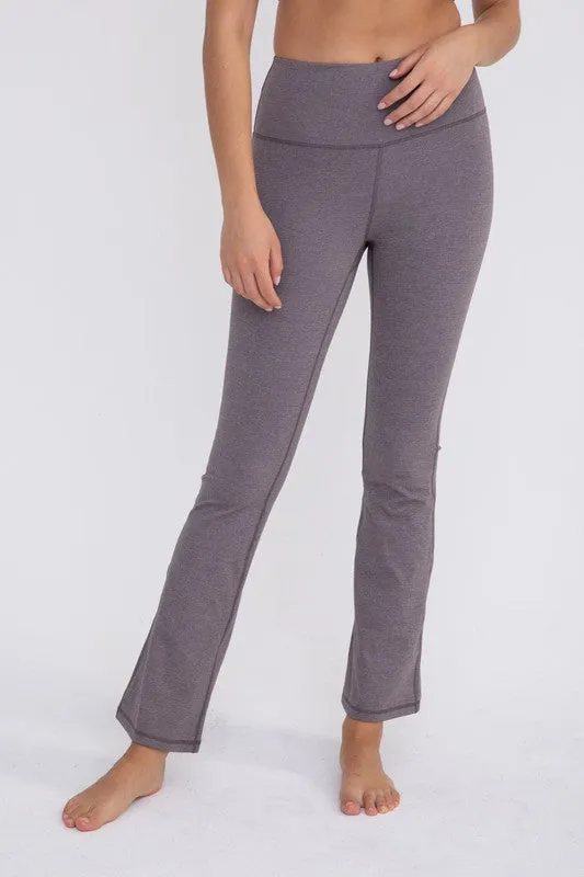 Flare Swoop Back High-Waisted Leggings - Mono B