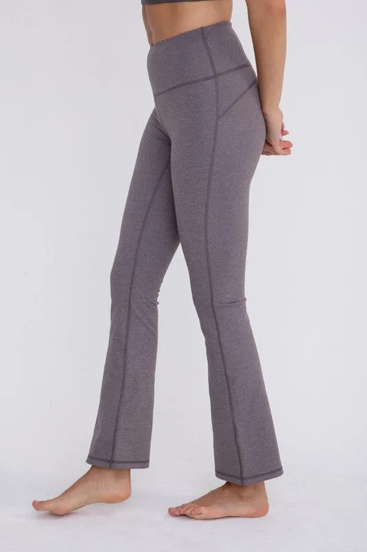 Flare Swoop Back High-Waisted Leggings - Mono B