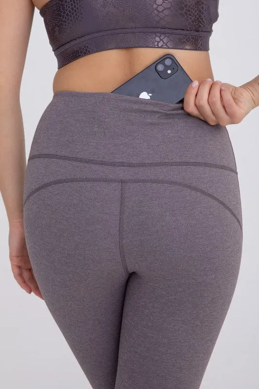 Flare Swoop Back High-Waisted Leggings - Mono B