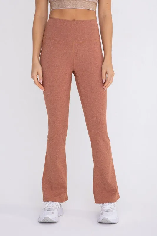 Flare Swoop Back High-Waisted Leggings - Mono B