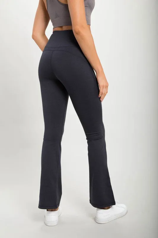 Flare Swoop Back High-Waisted Leggings - Mono B