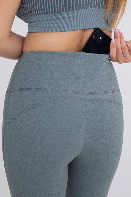 Flare Swoop Back High-Waisted Leggings - Mono B