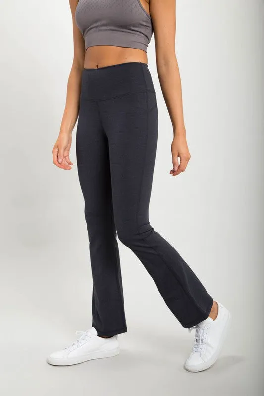 Flare Swoop Back High-Waisted Leggings - Mono B