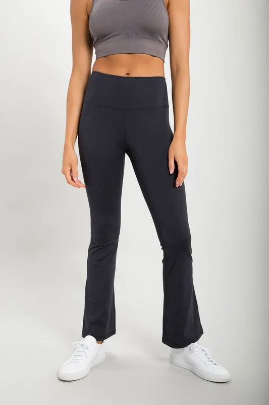 Flare Swoop Back High-Waisted Leggings - Mono B