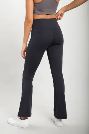 Flare Swoop Back High-Waisted Leggings - Mono B