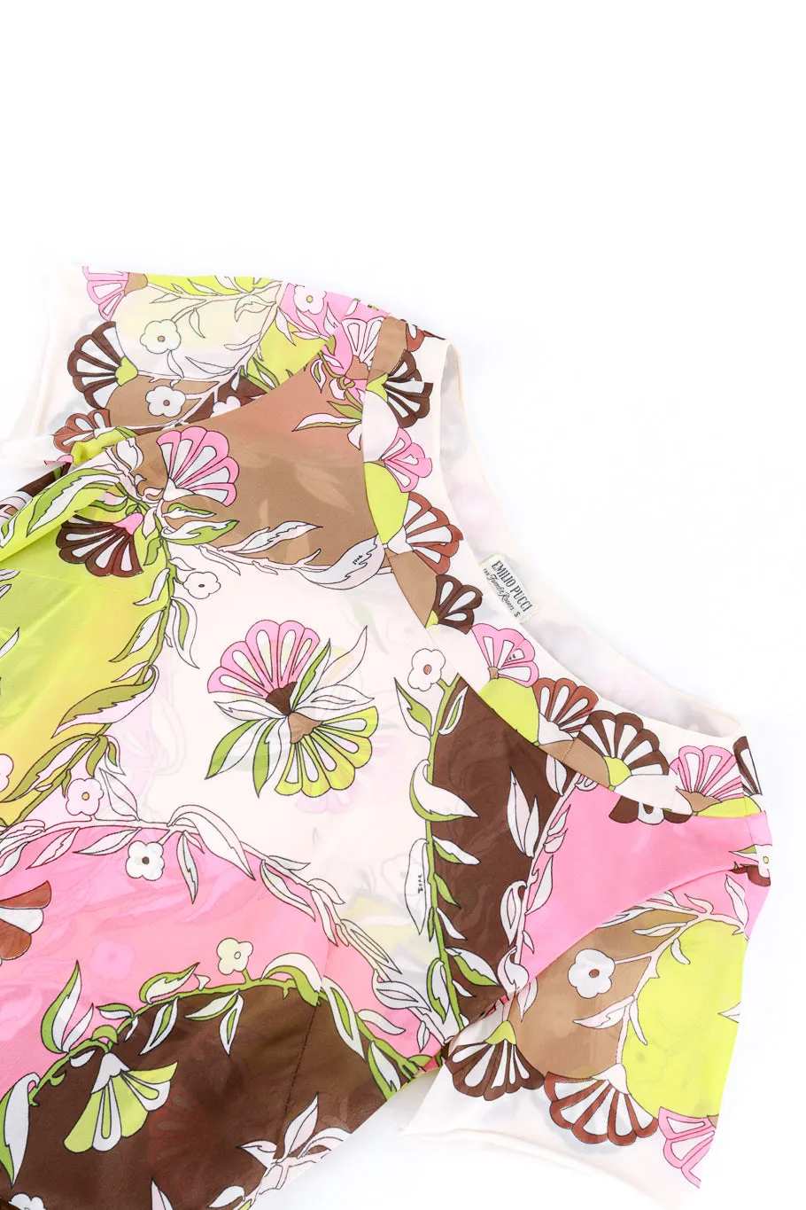 Floral Fan Short Sleeve Slip Dress
