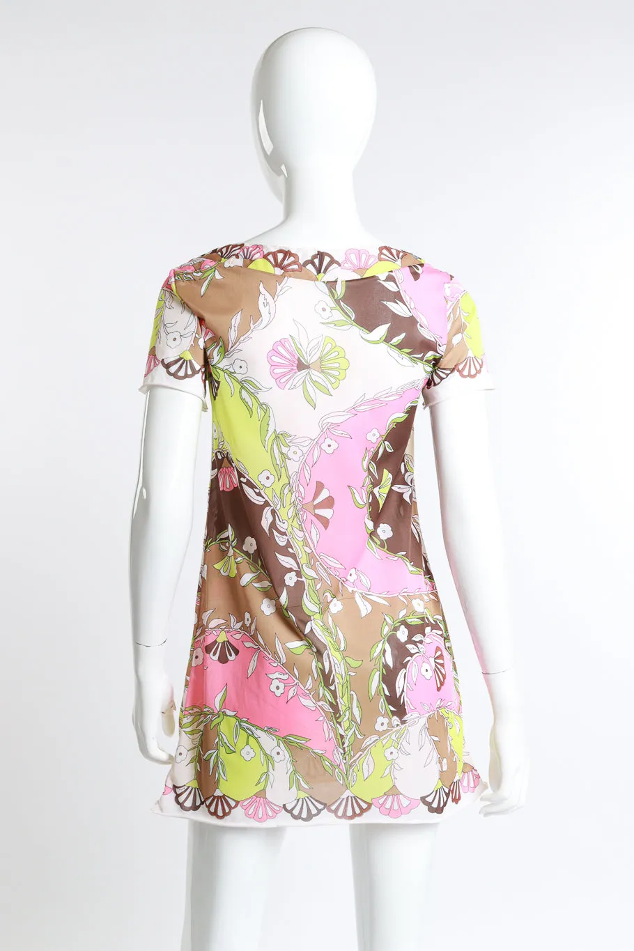 Floral Fan Short Sleeve Slip Dress