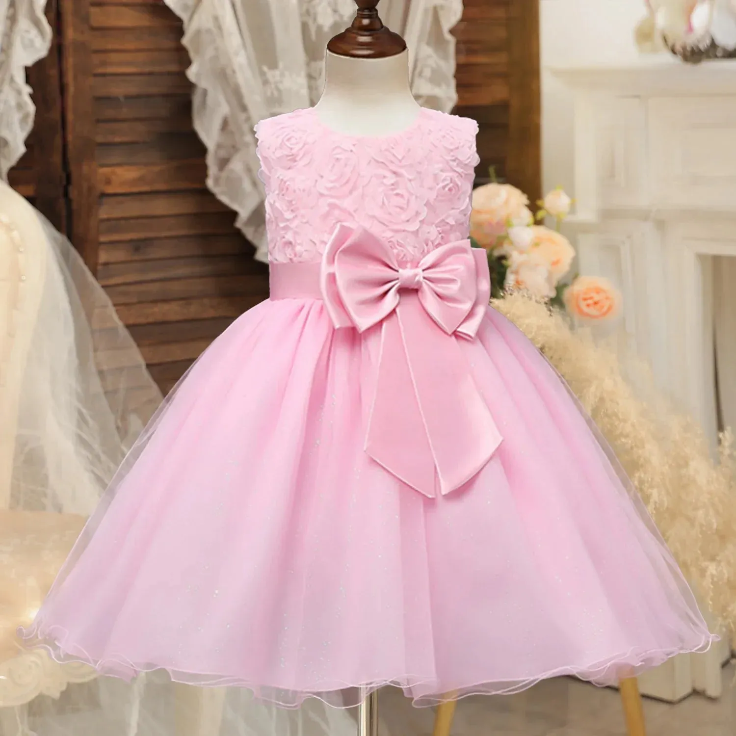 Flower Girl Unicorn Rainbow Wedding Party Dress
