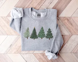 Four Christmas Tree Holiday Women's Sweater