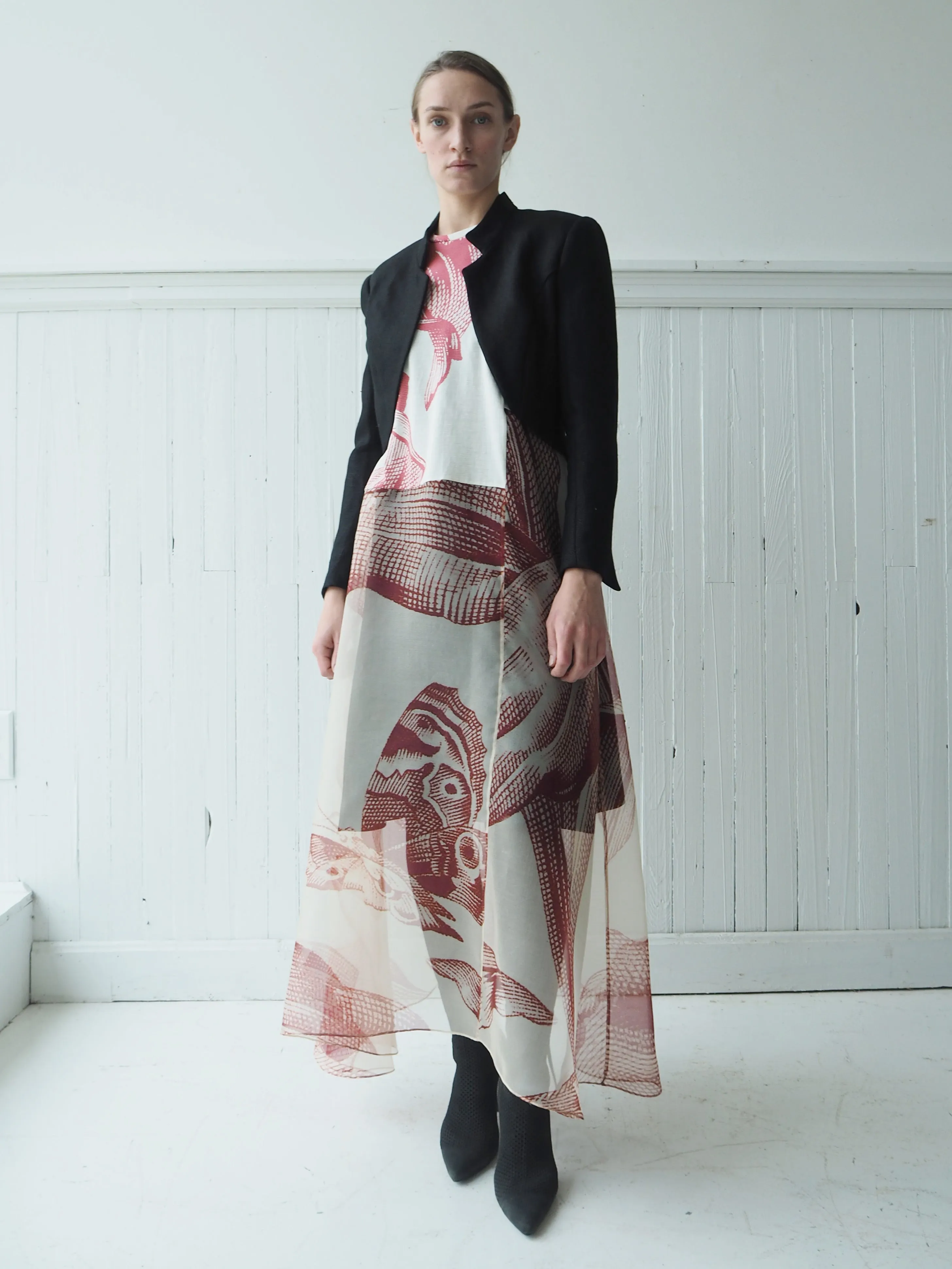 giant toile floral dress