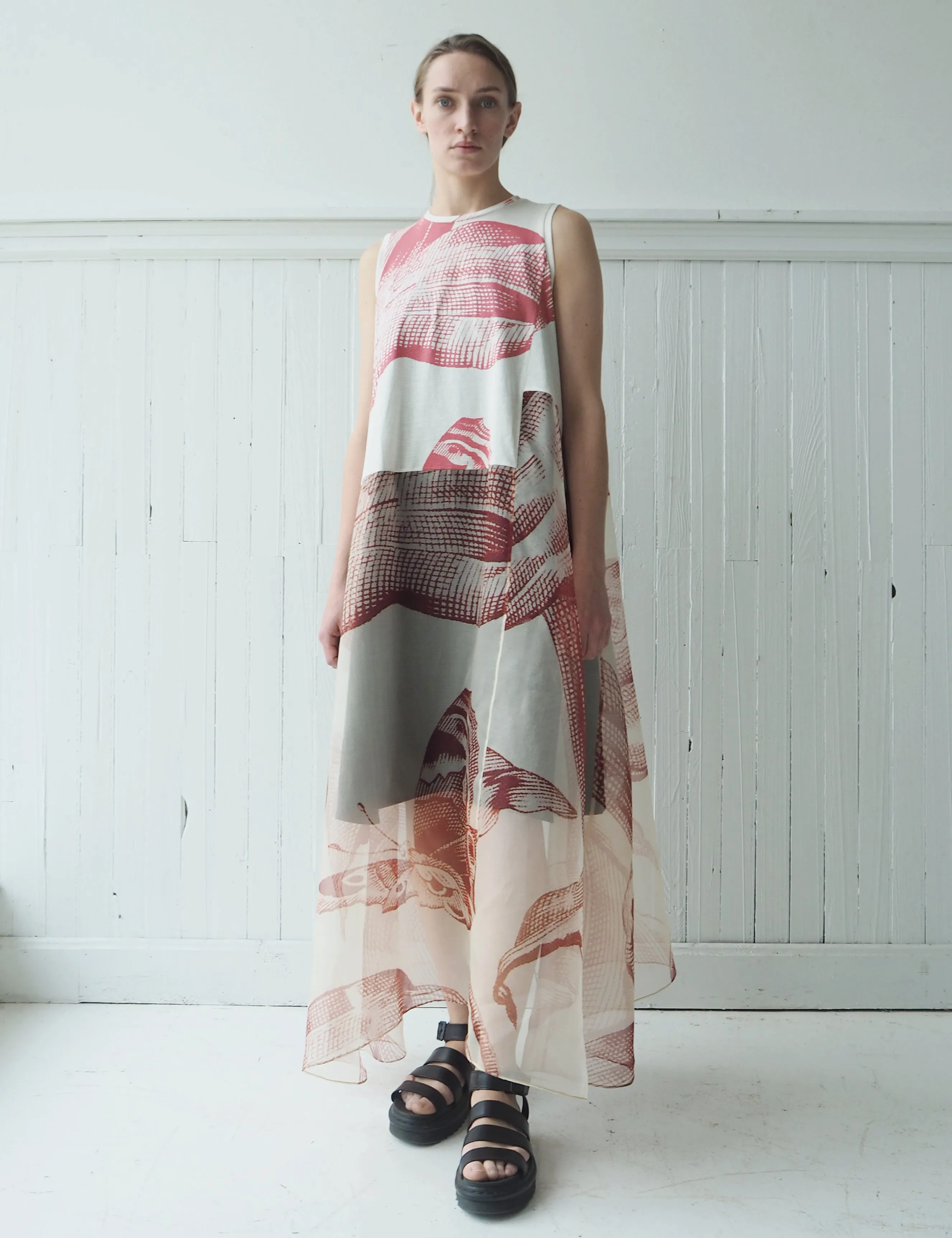 giant toile floral dress
