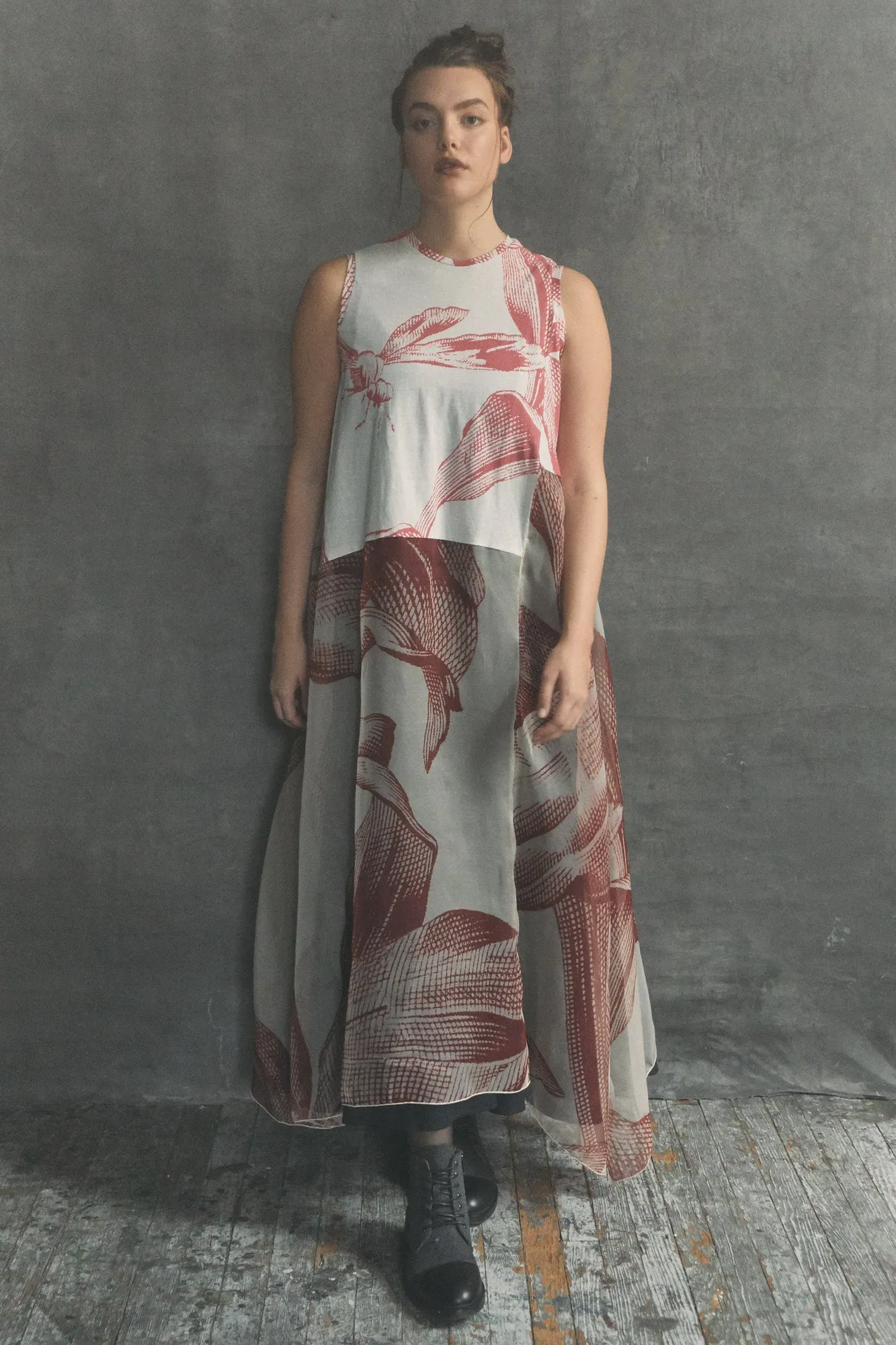 giant toile floral dress