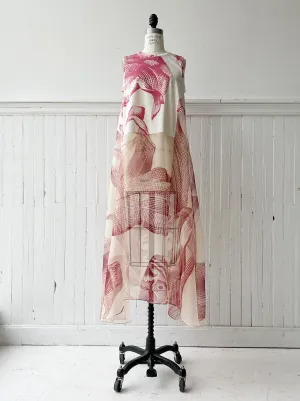 giant toile floral dress