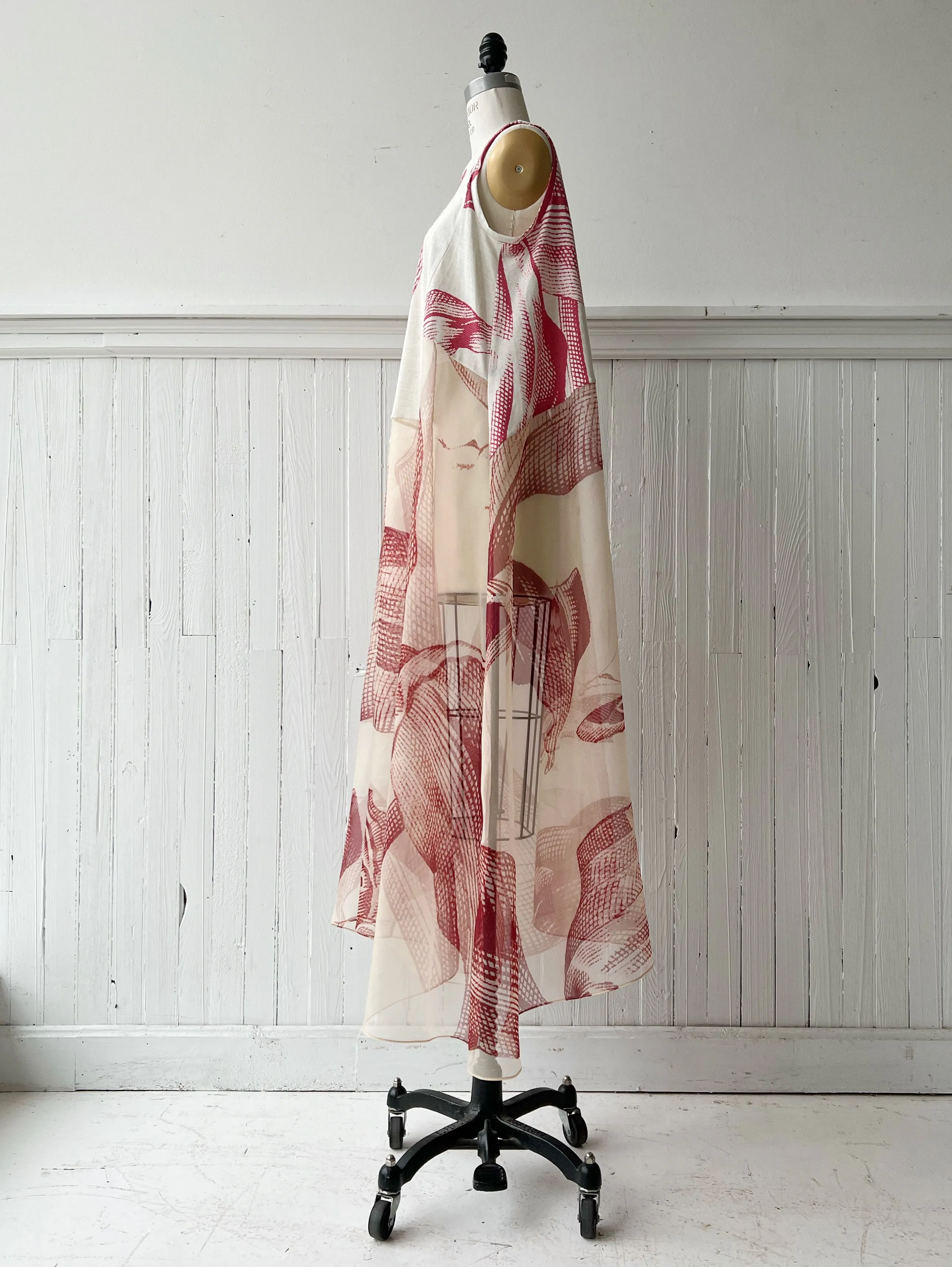 giant toile floral dress