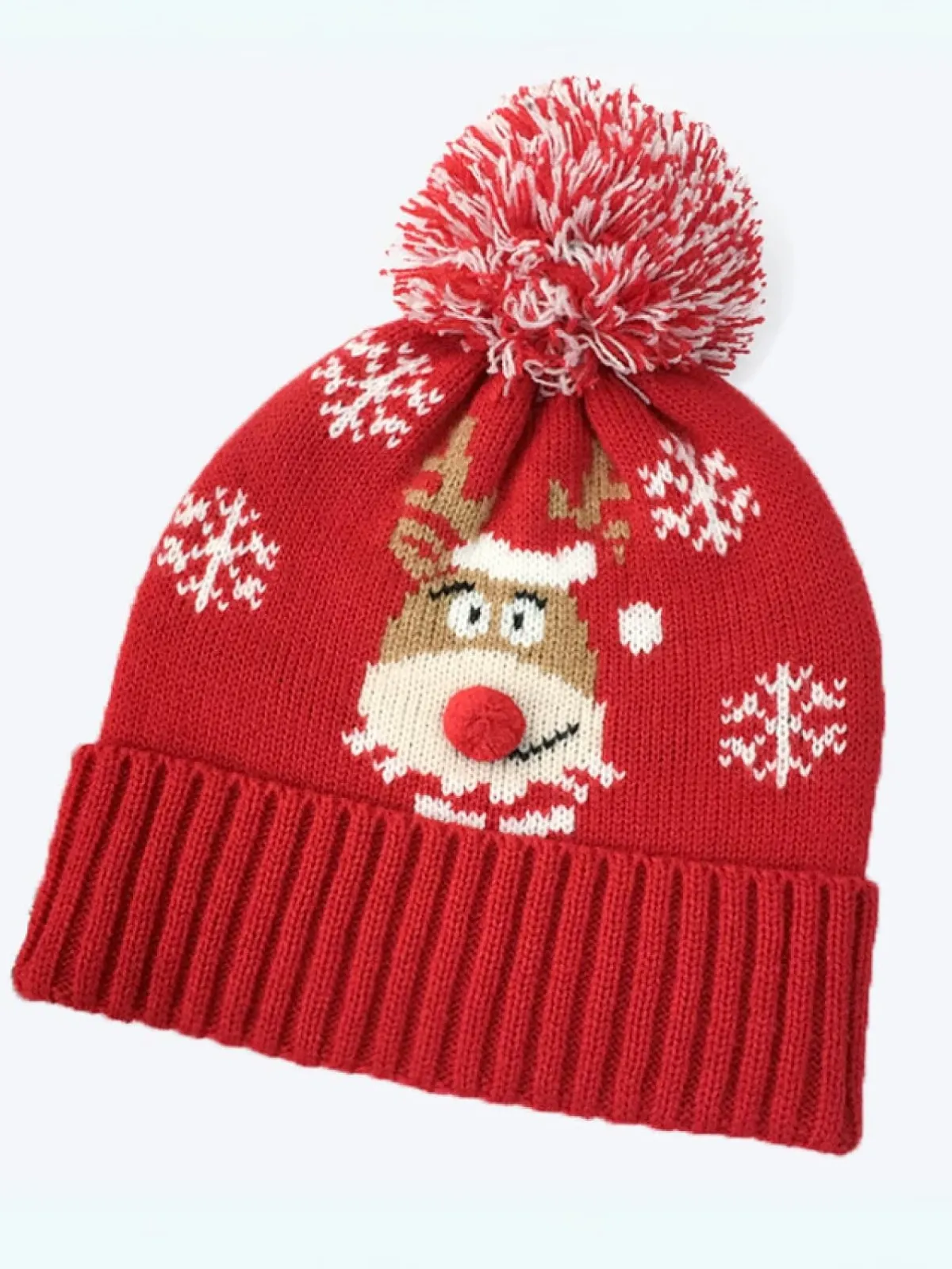 Girls Rudolph My Friend Knit Bobble Hat