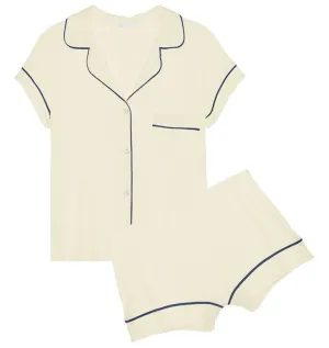 Gisele Ivory/Navy Shortie PJ Set
