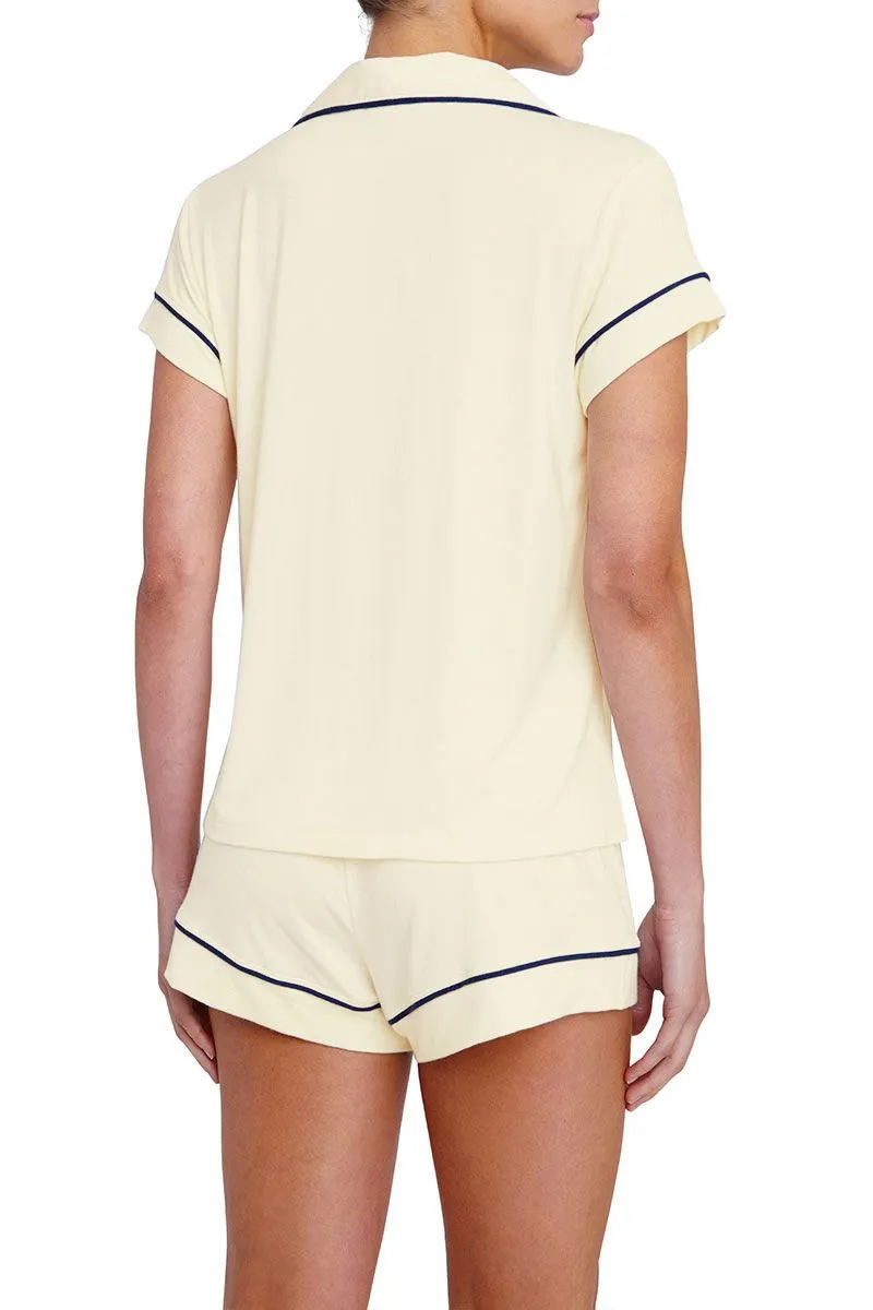 Gisele Ivory/Navy Shortie PJ Set