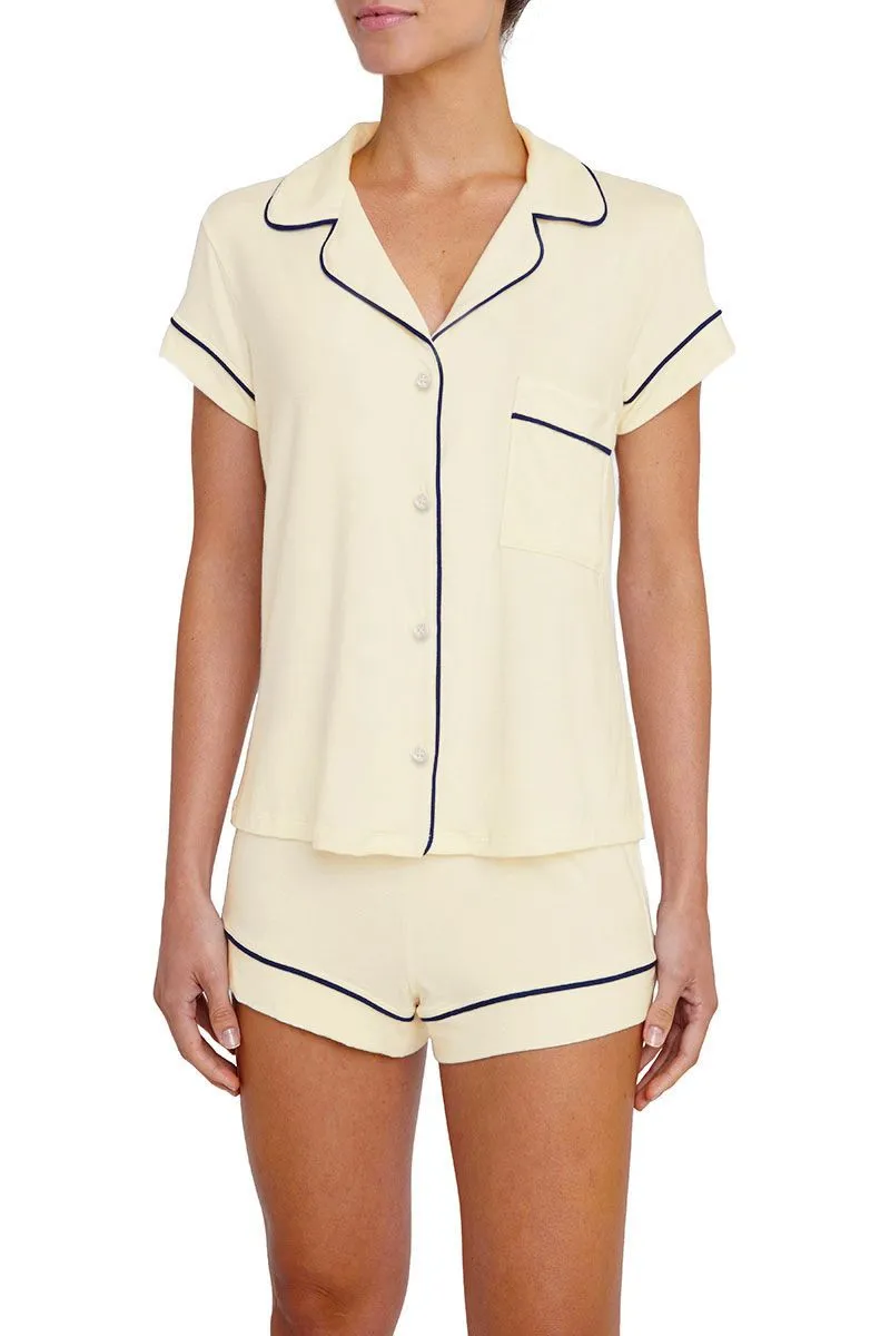 Gisele Ivory/Navy Shortie PJ Set