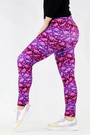 Glitter Dinosaur - Casual Full Leggings