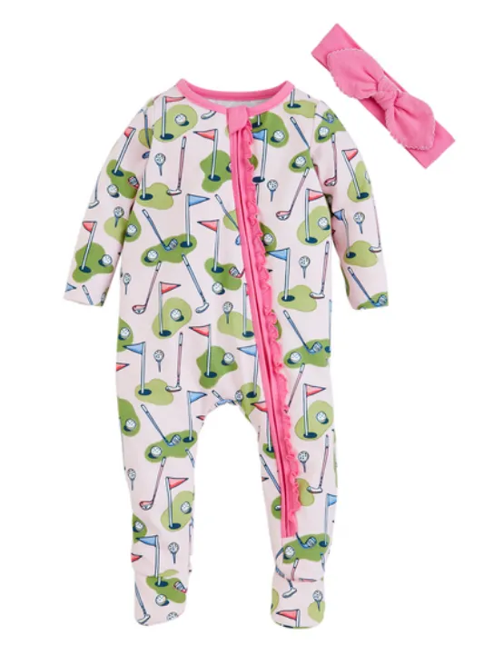 Golf Baby Sleeper Set - Pink