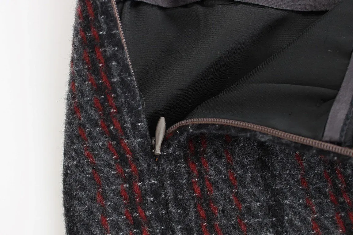 Gray wool mini skirt
