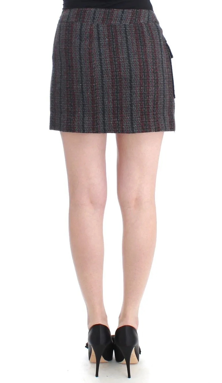 Gray wool mini skirt