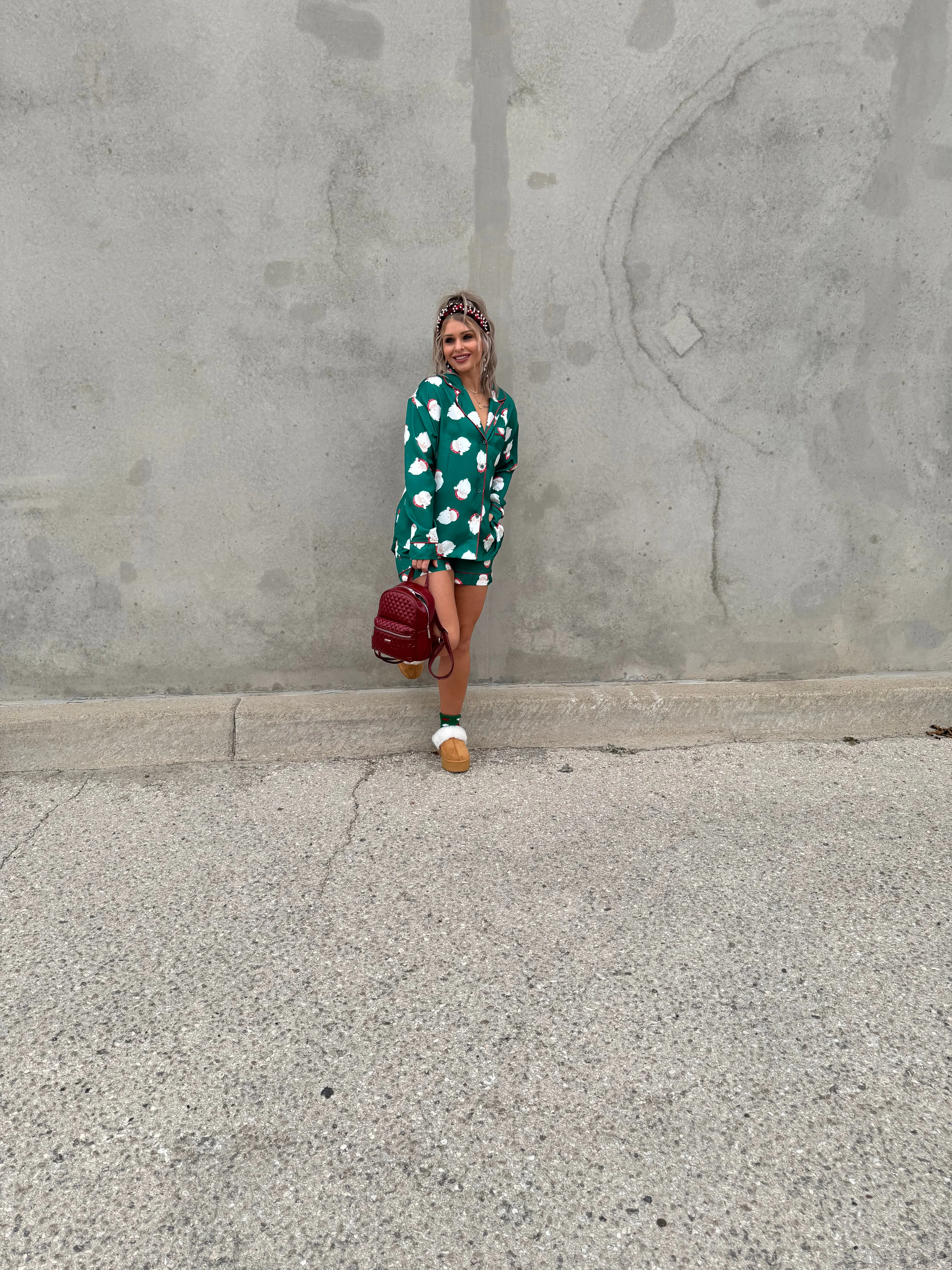 Green Santa Pajama Set