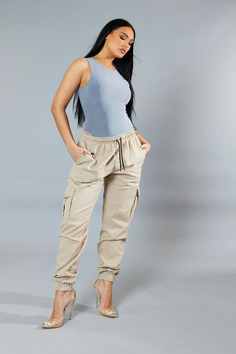 Grey Round Neck Sleeveless Bodysuit - Himari