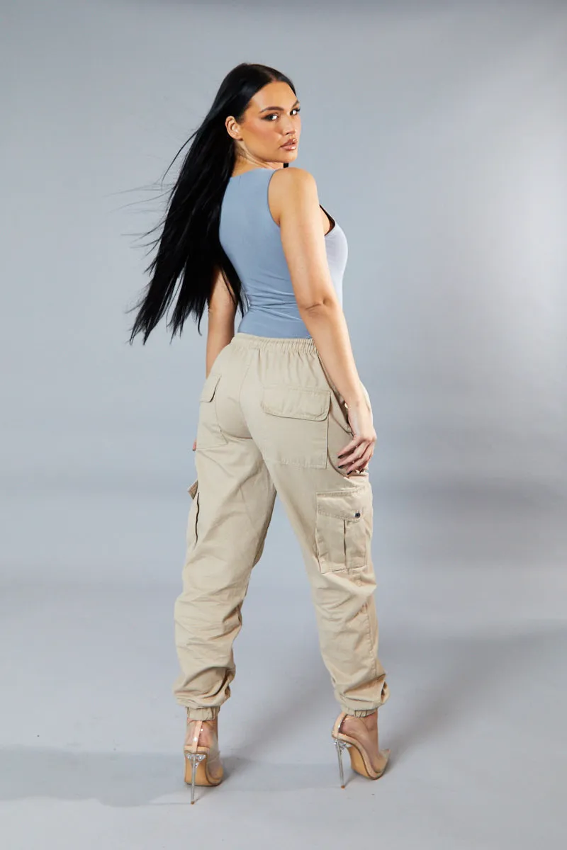 Grey Round Neck Sleeveless Bodysuit - Himari