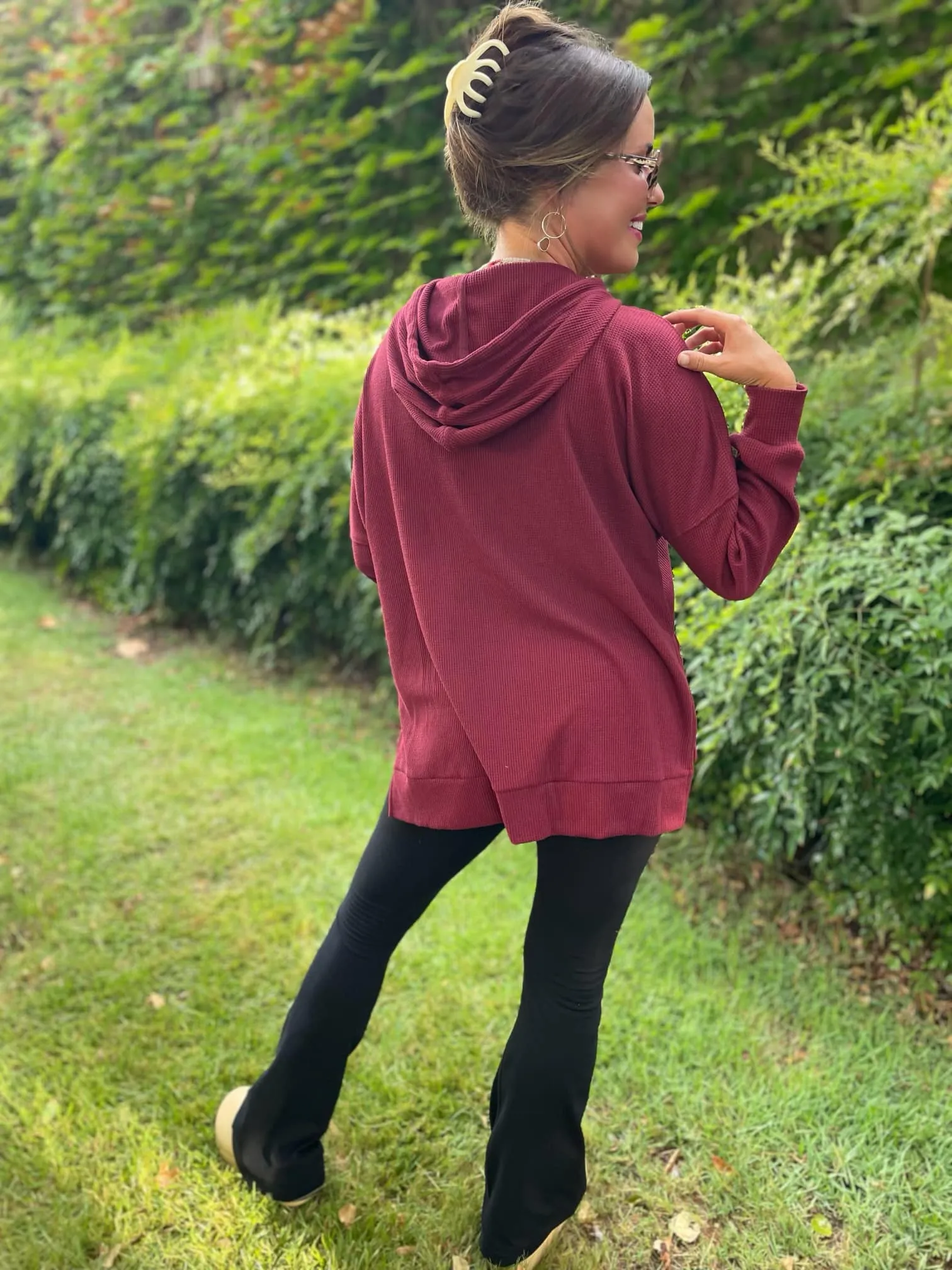 Hazel Blues® |  Best Selling Touch Of Fall Thermal Hoodie in Five Colors